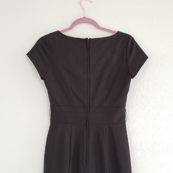 H&M Pin Stripe Black White Zippered Work Dress - Picture 5 of 8